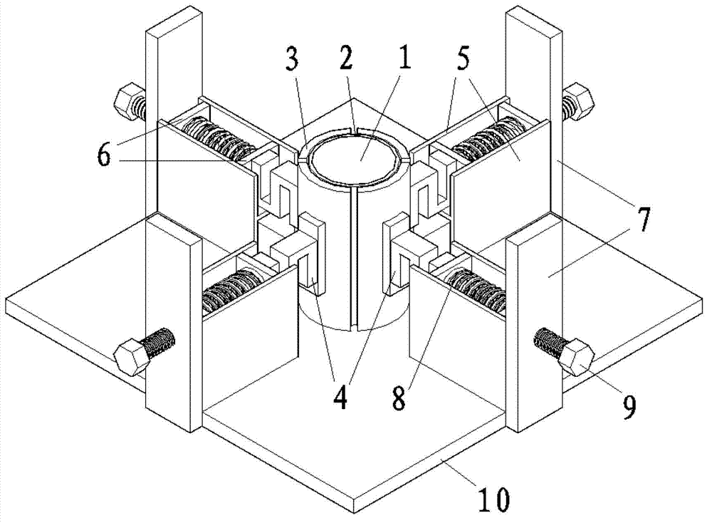 Novel device for pseudo tri-axial creep of rock and earth engineering test block and using method of device