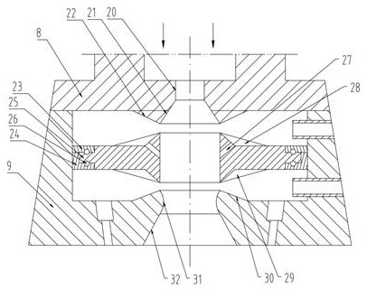 An automatic spraying device for a spraying production line