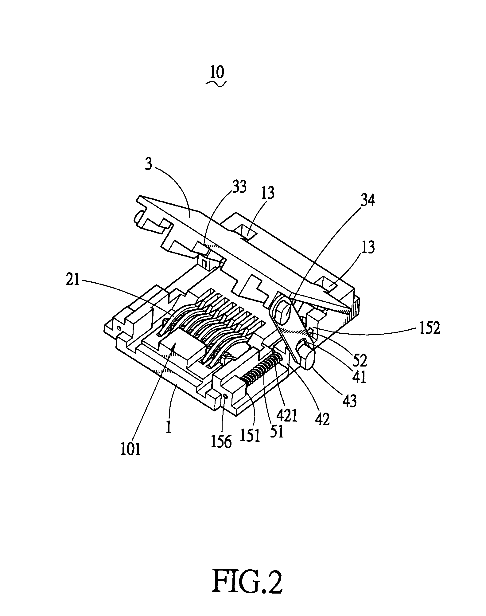 Open/close type electrical connector