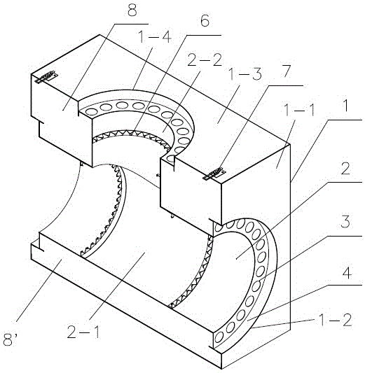 A metal reflective insulation block