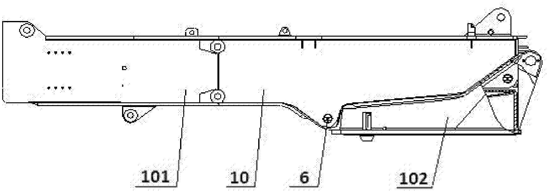 Rotary table main body structure and crane provided with same