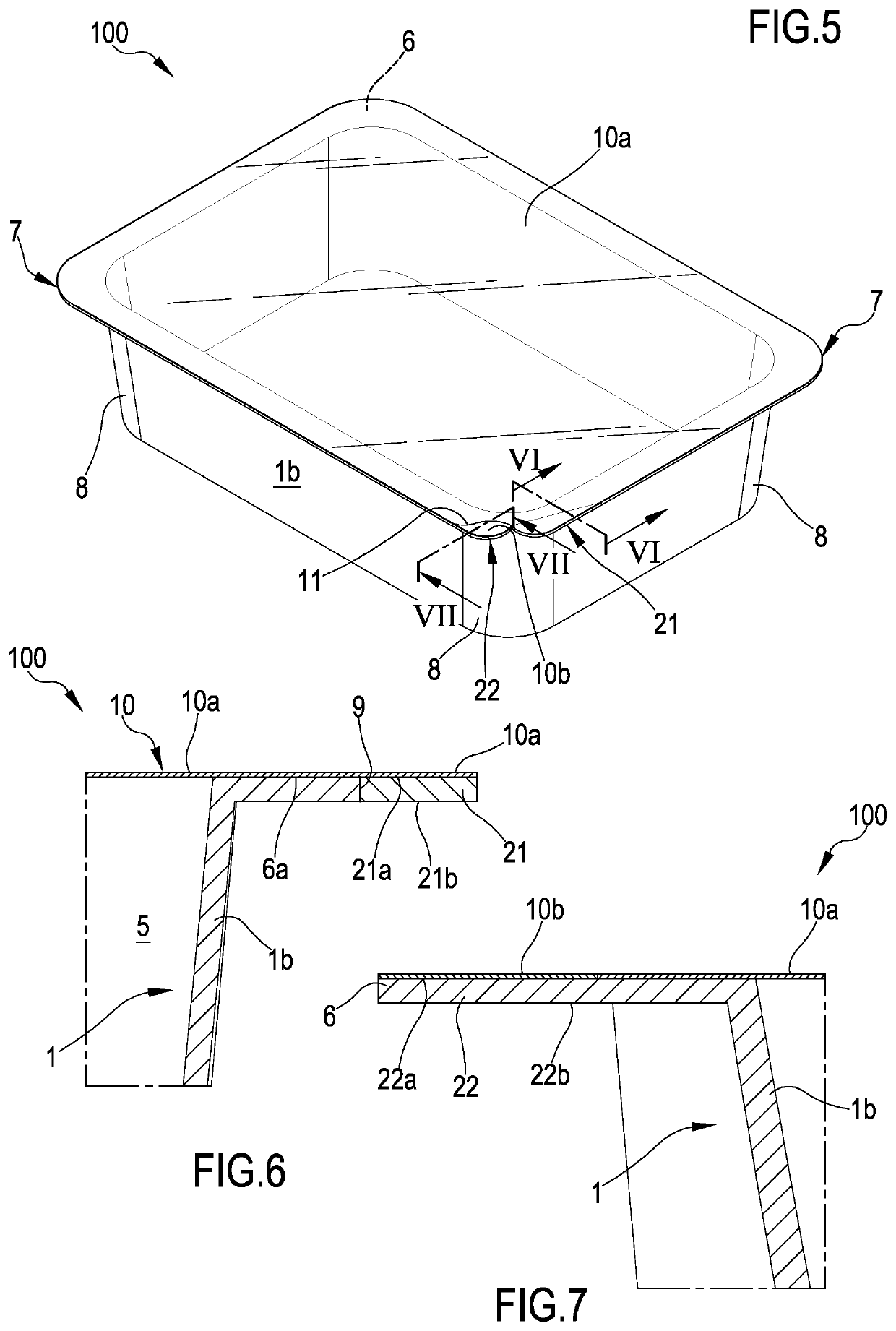 Package, apparatus and process of manufacturing such a package