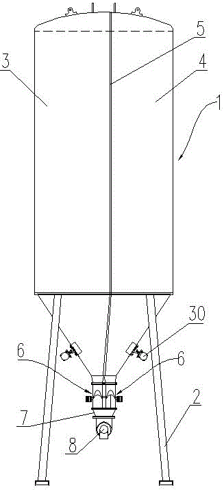 Double-bin proportioning mortar storage tank