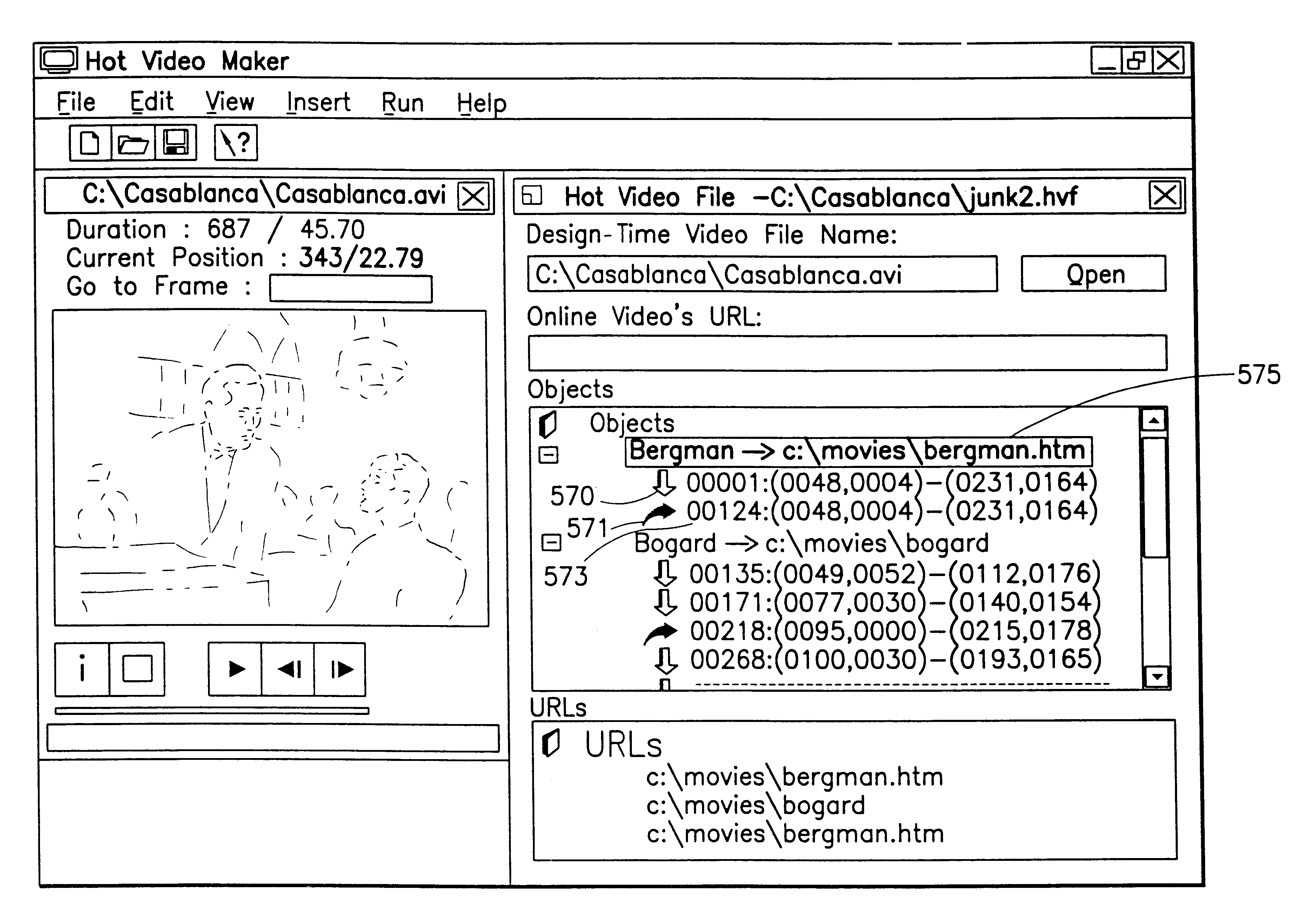 Method and apparatus for integrating hyperlinks in video