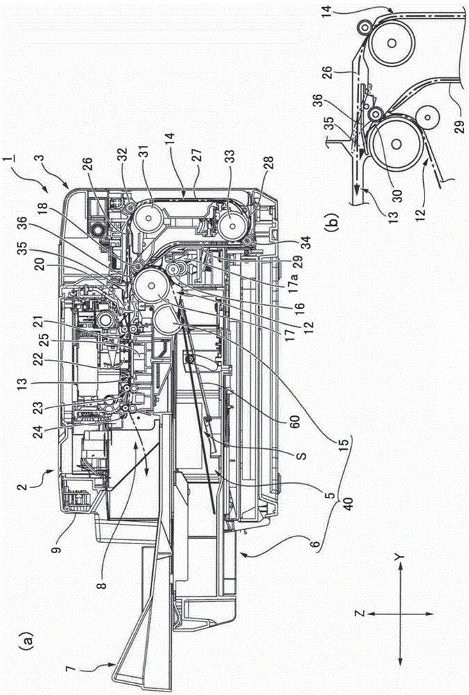 Sheet feeding device and printer