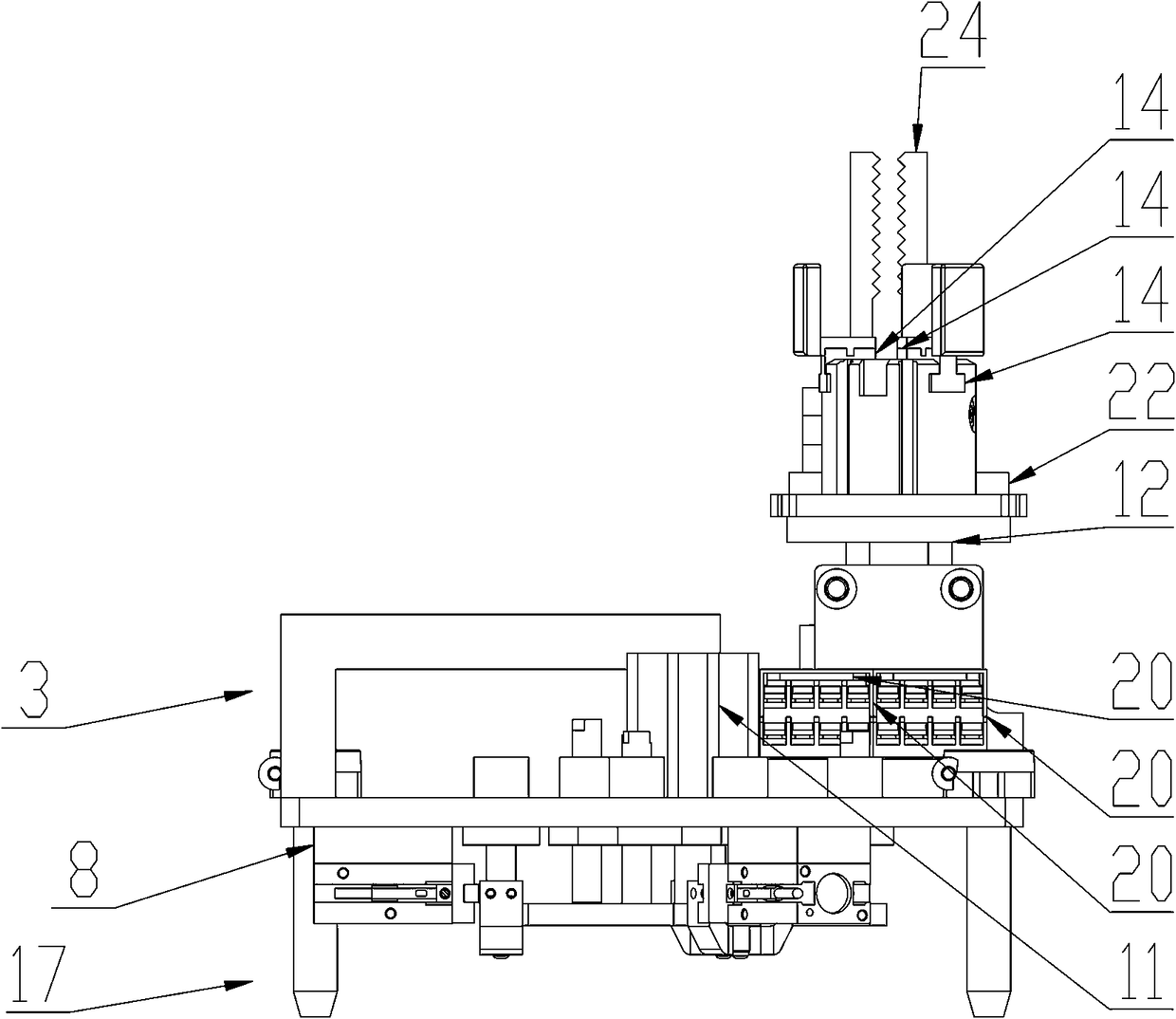 Positioning inserting and overturning removing jig for hexagonal cap