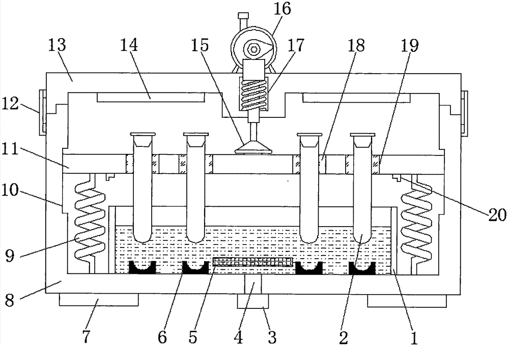 Mechanical oscillation device for medical medicament preparation