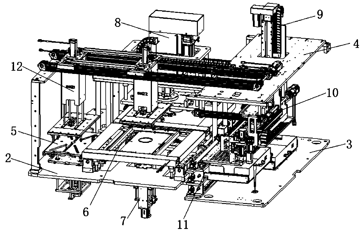 Equipment for integrating full-automatic electrical testing, feeding, cutting and marking of FPC bare board