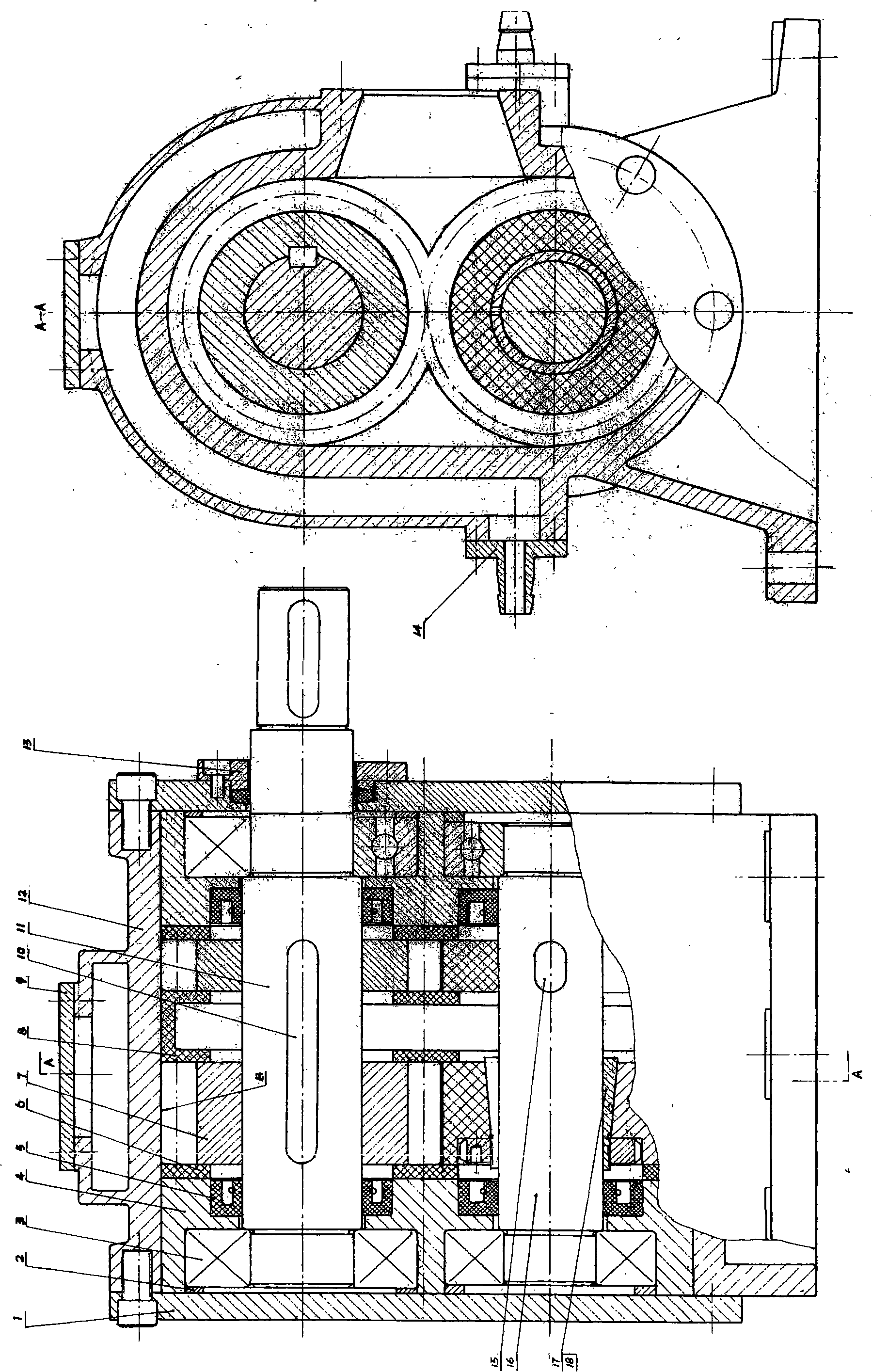 Multilevel inner series dual supercharging double-circular-arc gear pump