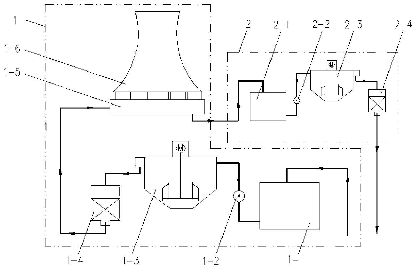 Treatment system for thermal power plant circulating water blowdown water