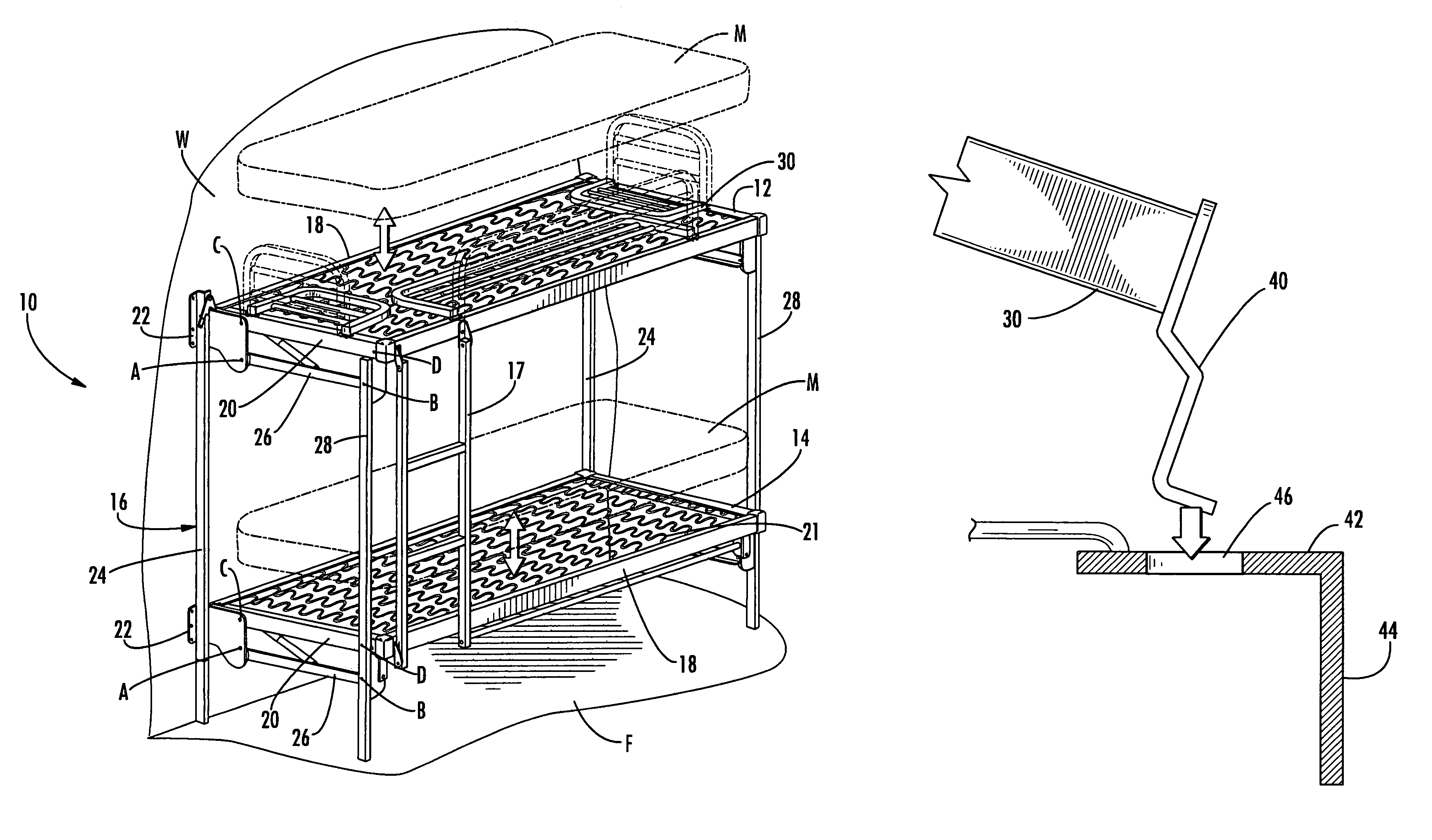 Foldable bed with foldable guardrail