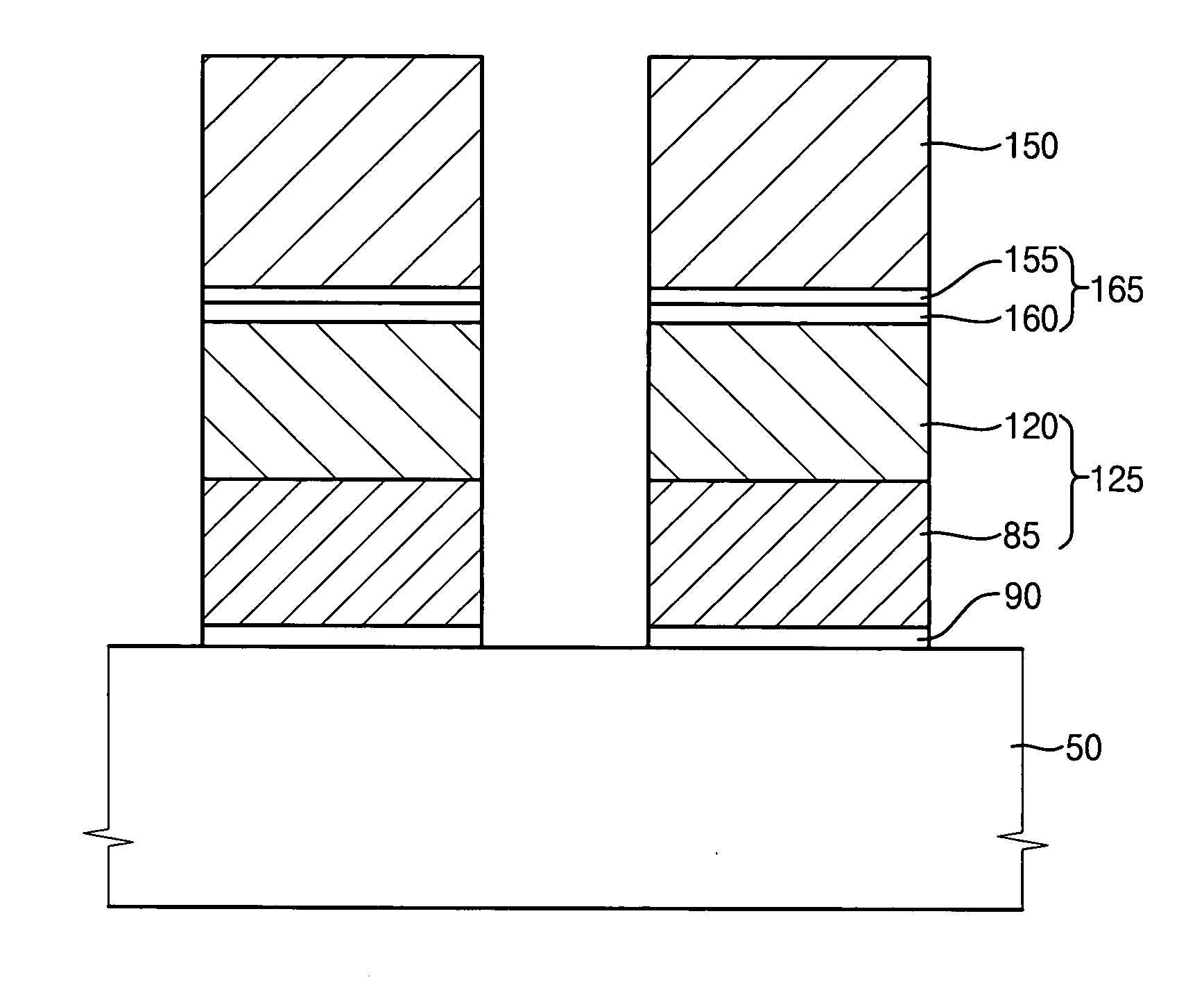 Dielectric structures having high dielectric constants, methods of forming the dielectric structures, non-volatile semiconductor memory devices having the dielectric structures and methods of manufacturing the non-volatile semiconductor memory devices