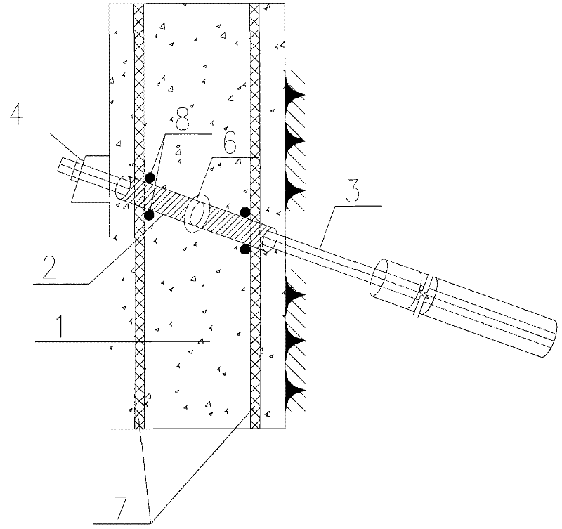 A casing for anchor rods passing through underground continuous walls