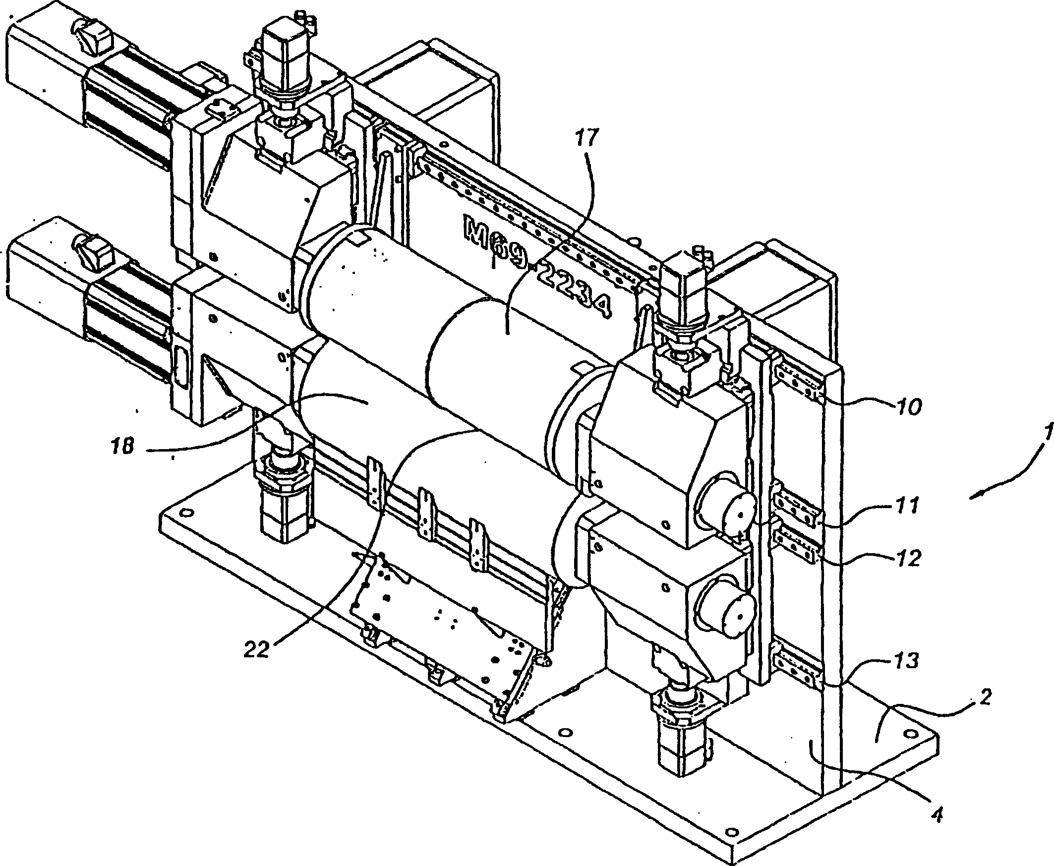 Installation for making a cut, crease and the like having a plate-shaped frame