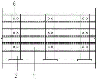 Anti-collision guardrail of single-beam steel