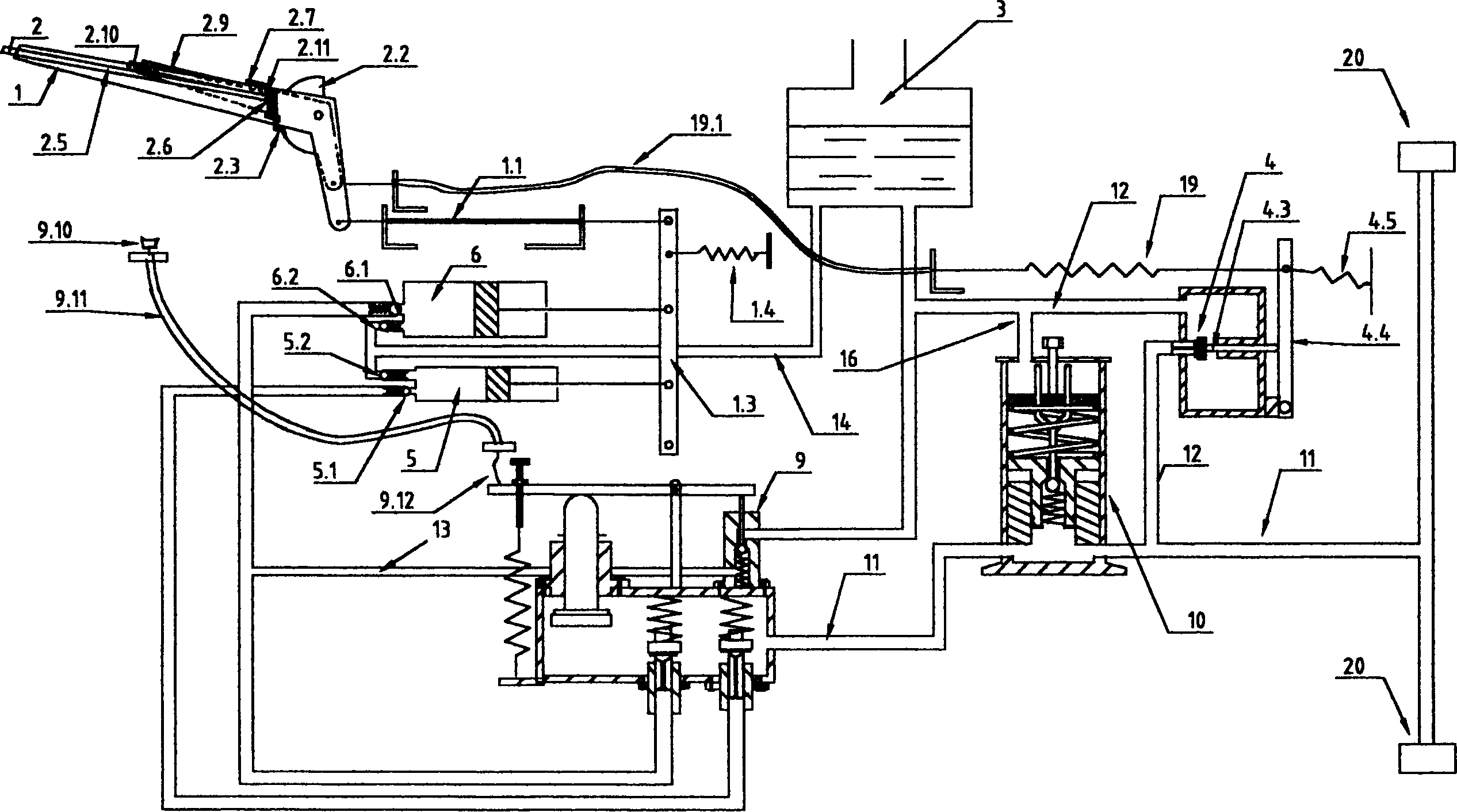 Automobile parking braking method and hydraulic parking brake device