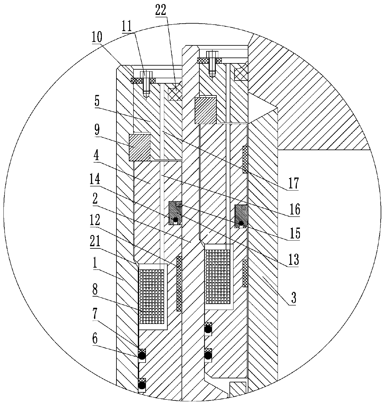 Novel sealing device for large-mining-height hydraulic support stand column cylinder opening