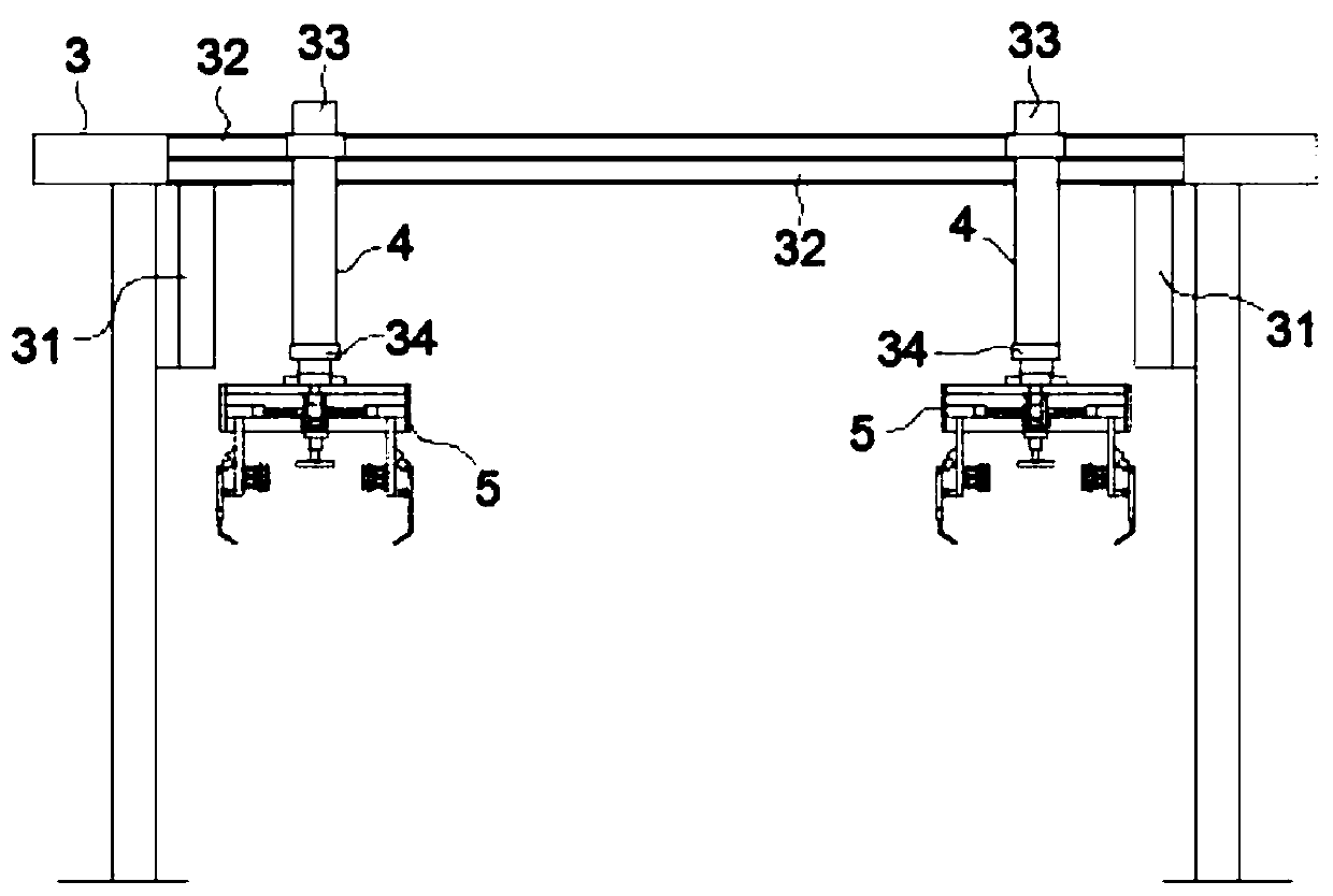 Efficient stacking machine based on double-gripper truss robot