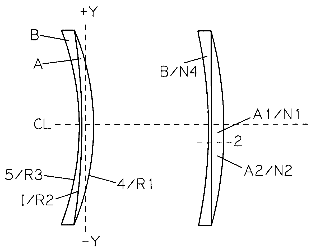 Multi-layered multifocal lens with blended refractive index