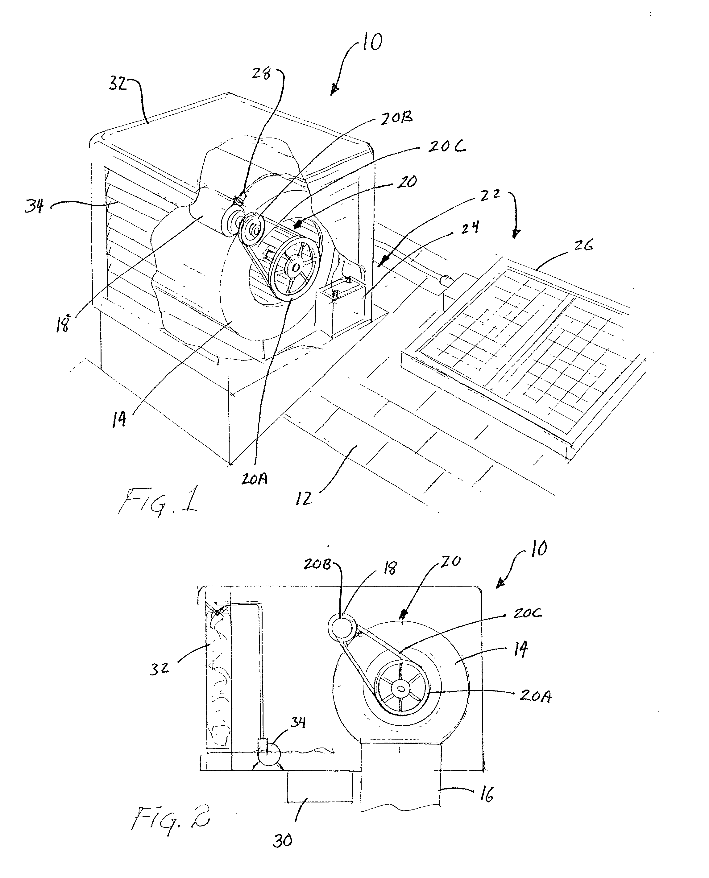 Hybrid powered evaporative cooler and method therefor