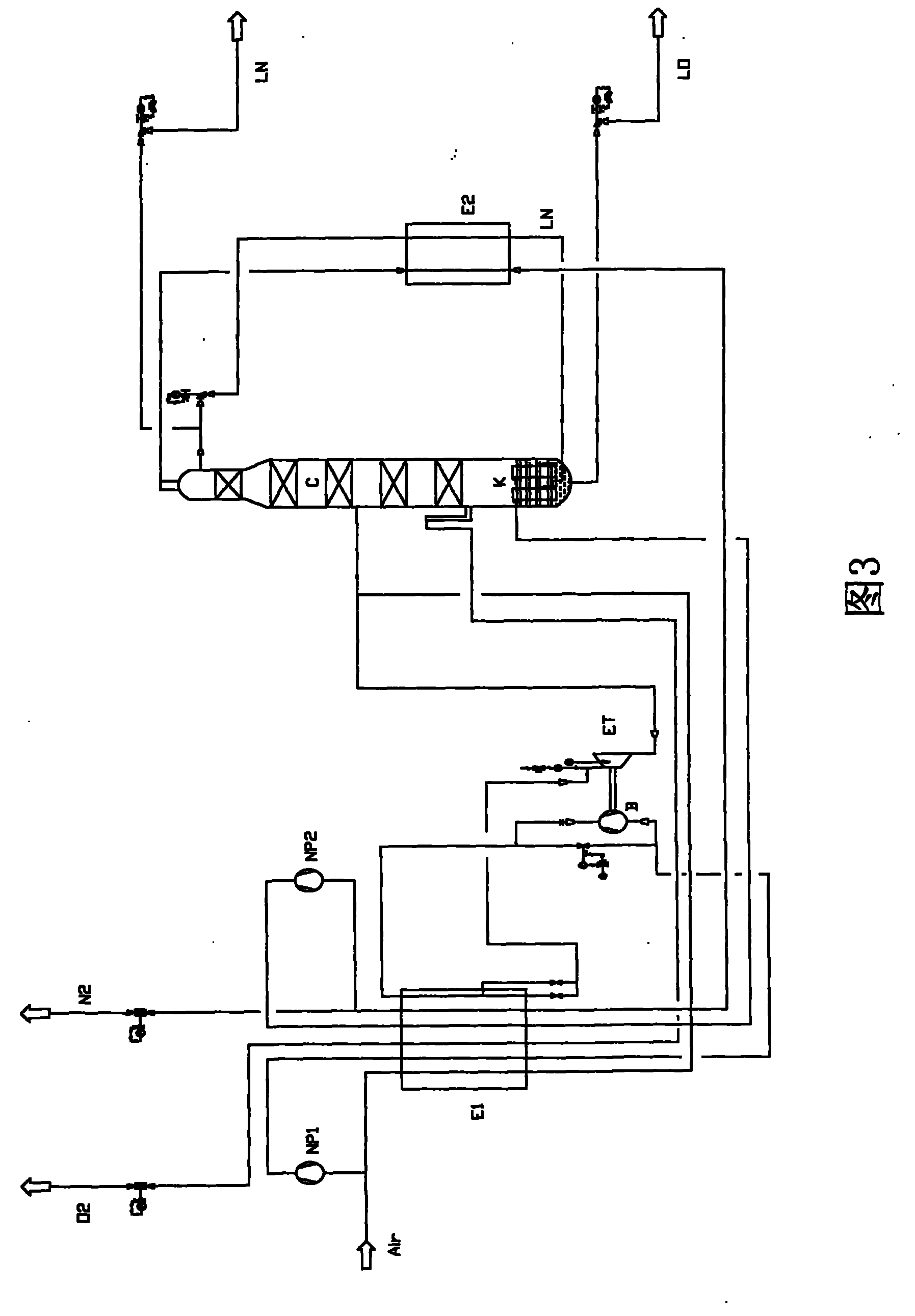 Ultra-low pressure single-column deep-cooling space division technique