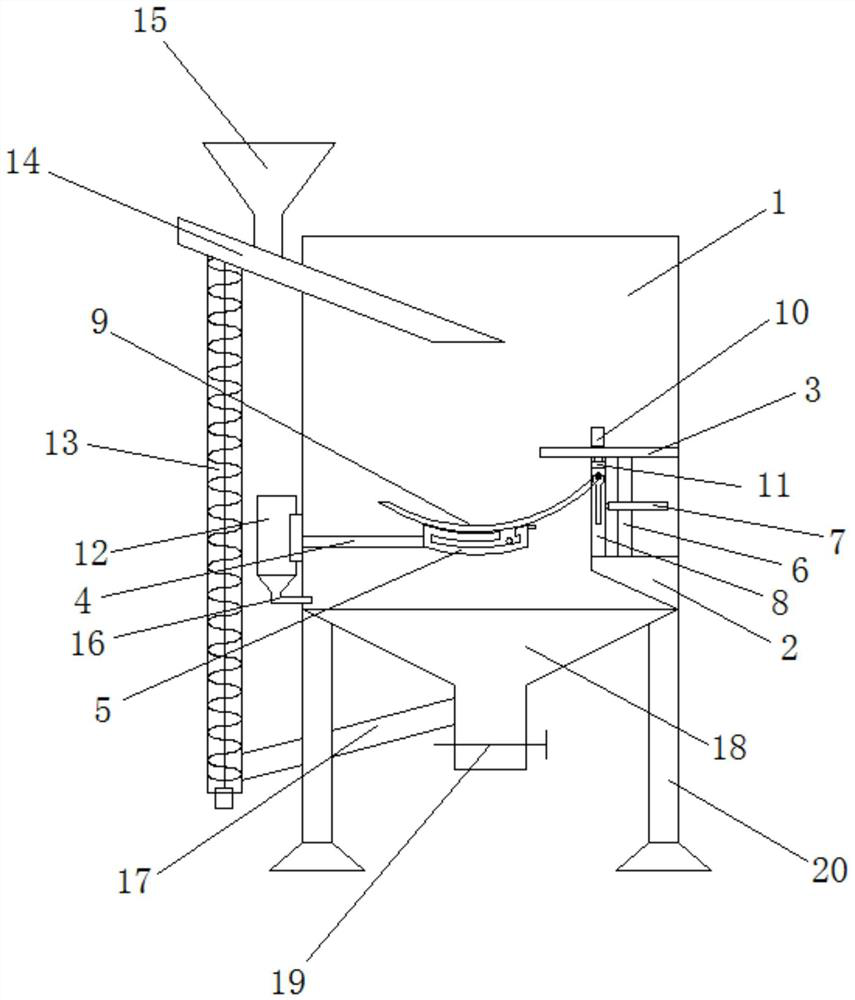 Tea frying device capable of assisting in discharging