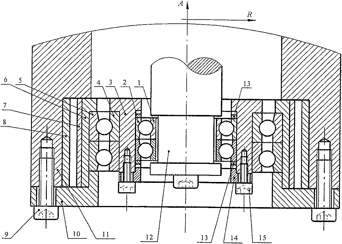 Centripetal thrust force protection bearing used for magnetic suspension bearing system