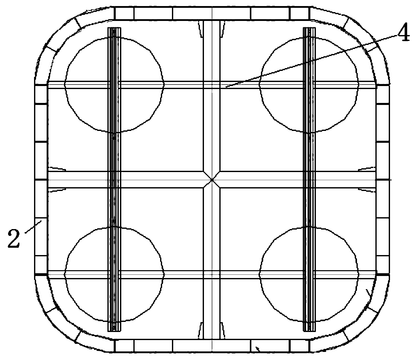 Light combined hanging box with recyclable baseplate steels and construction technology thereof