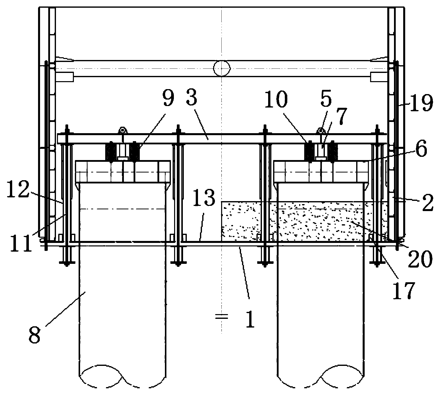 Light combined hanging box with recyclable baseplate steels and construction technology thereof