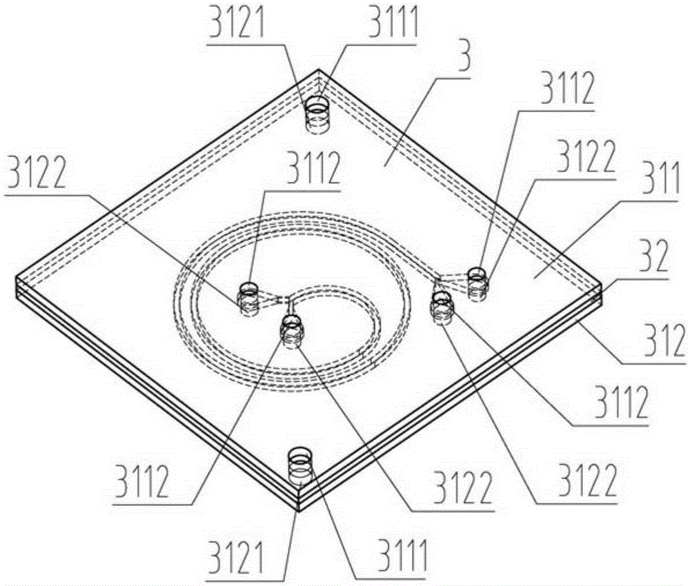 Clamping-piece-type microfluidic device and manufacturing method