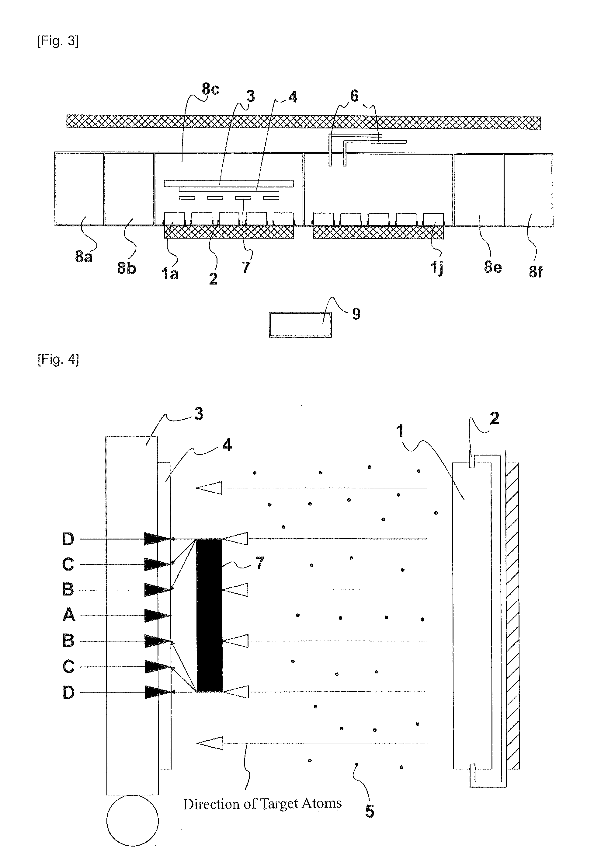 Vacuum deposition method for forming gradient patterns using vacuum device