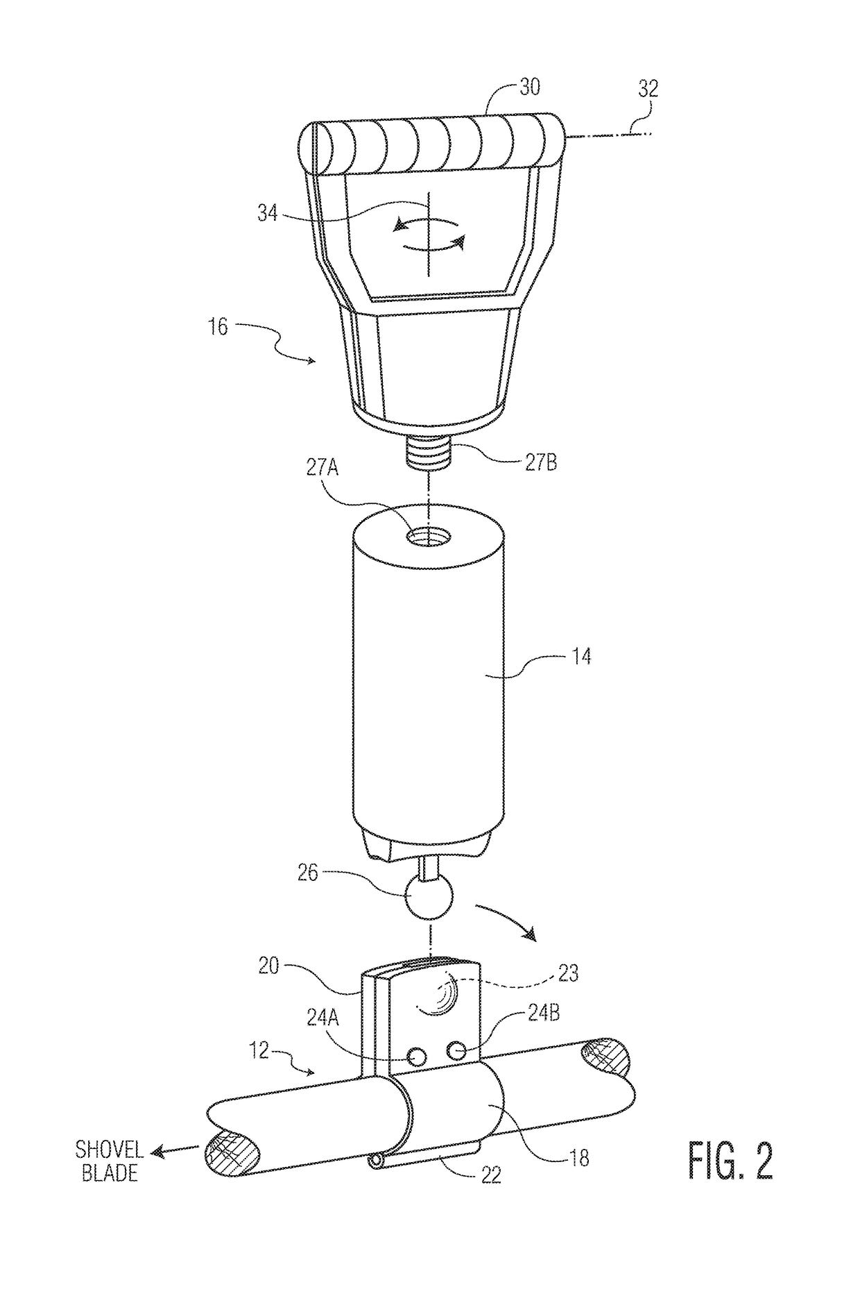 Auxiliary handle attachment for a material-moving tool