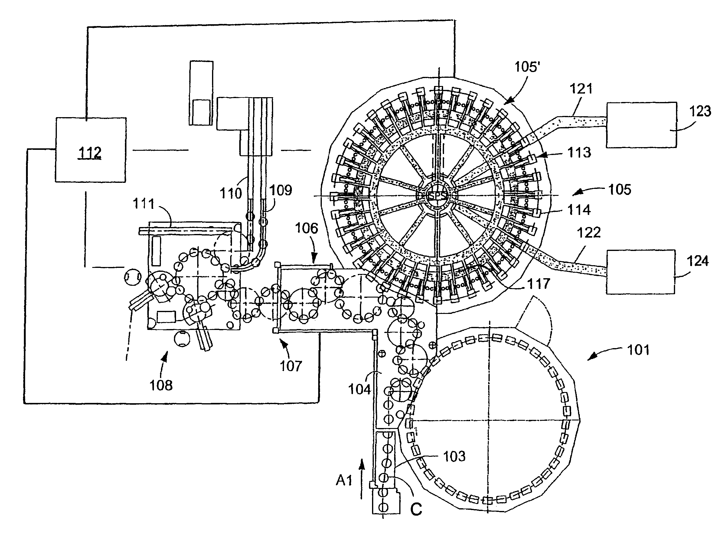 Rotary beverage filling machine for filling cans with a liquid beverage