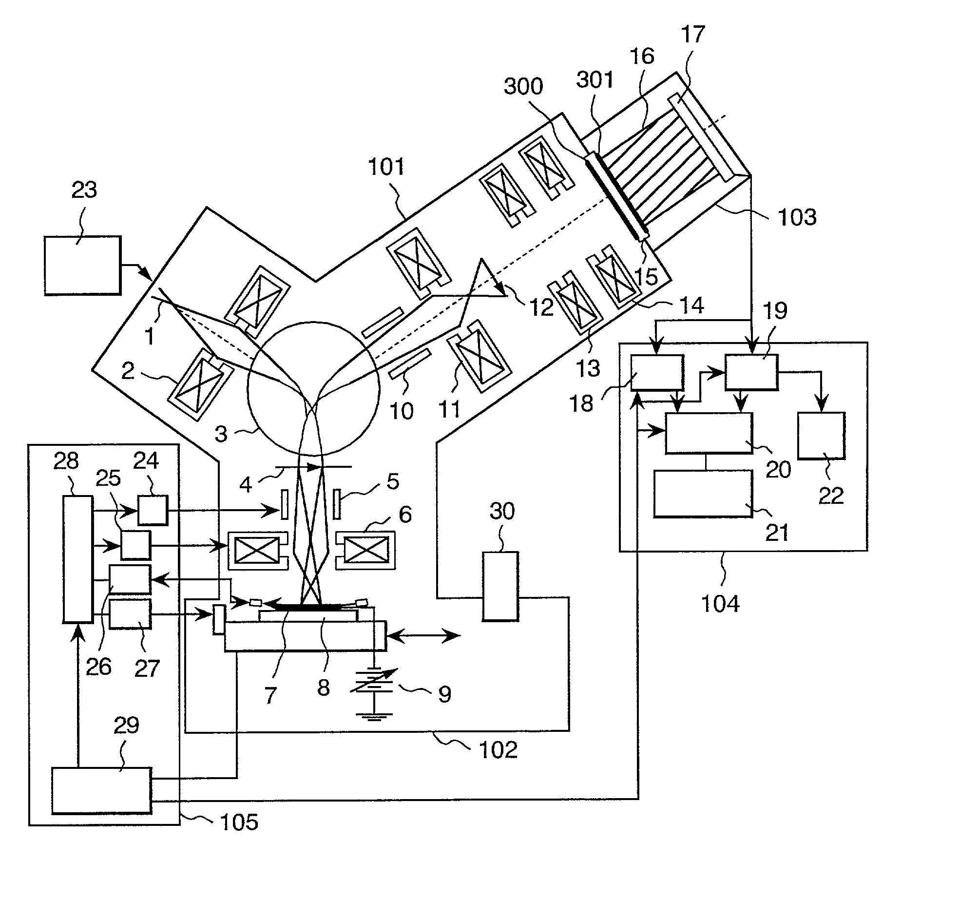 Patterned wafer inspection method and apparatus therefor