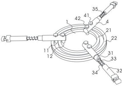 Distribution line three-phase support insulation device