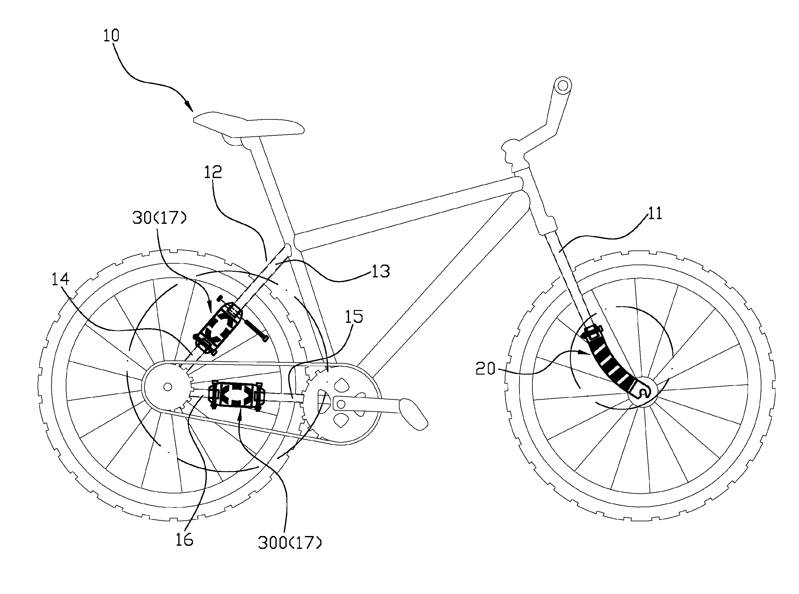 Shock absorbers for a bicycle