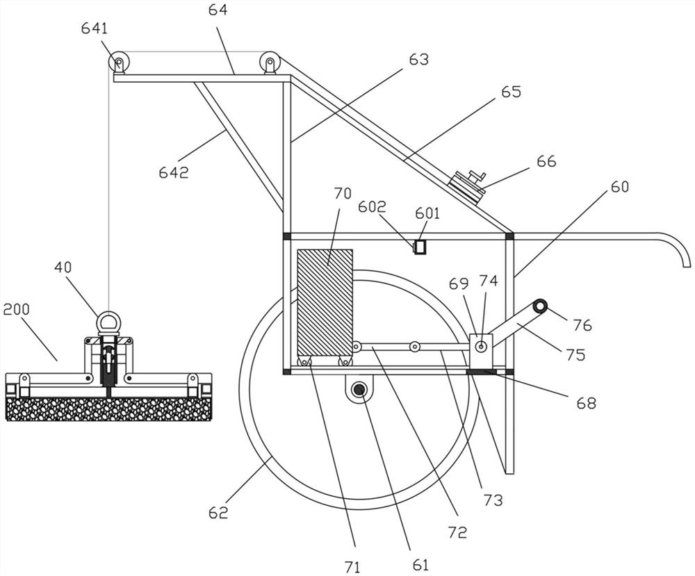 A balanced handling trolley for paving stone slabs