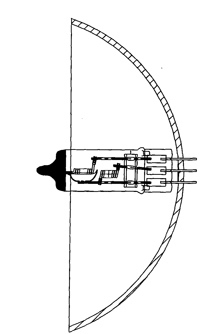 Novel closed-type halogen-tungsten automobile headlamp