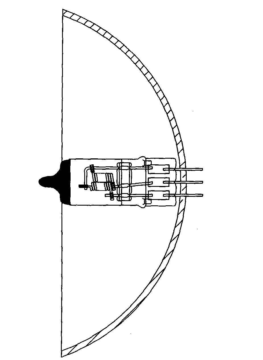 Novel closed-type halogen-tungsten automobile headlamp