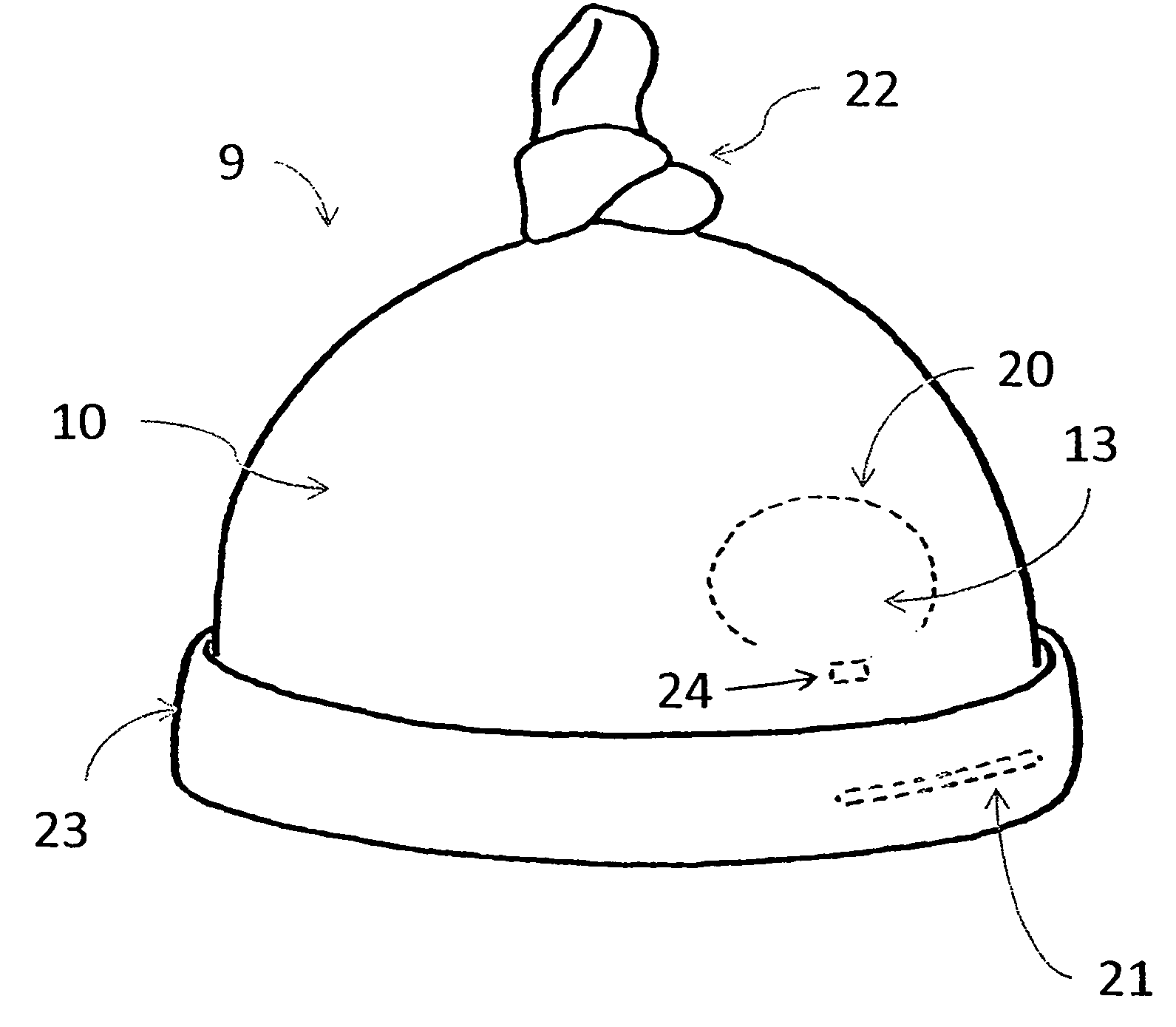 Infant headwear for treating an infant's persistently maintained head position, seen in conditions such as plagiocephaly (baby flat head) and torticollis (wry neck)