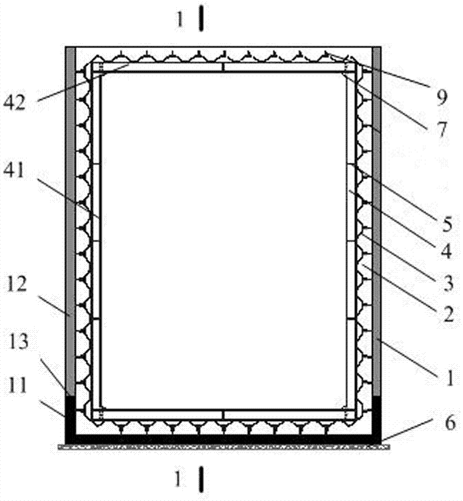 Template-free partial precast steel concrete combined underground comprehensive pipe rack