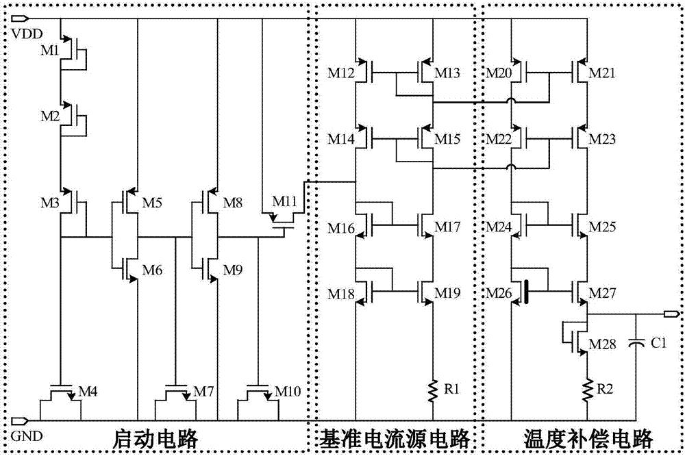 Full common gate common source reference voltage source