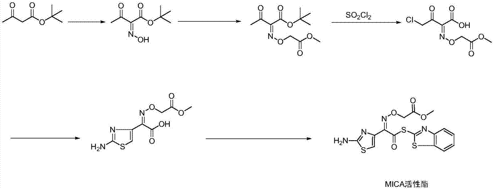 Environmental friendly production method of MICA active ester