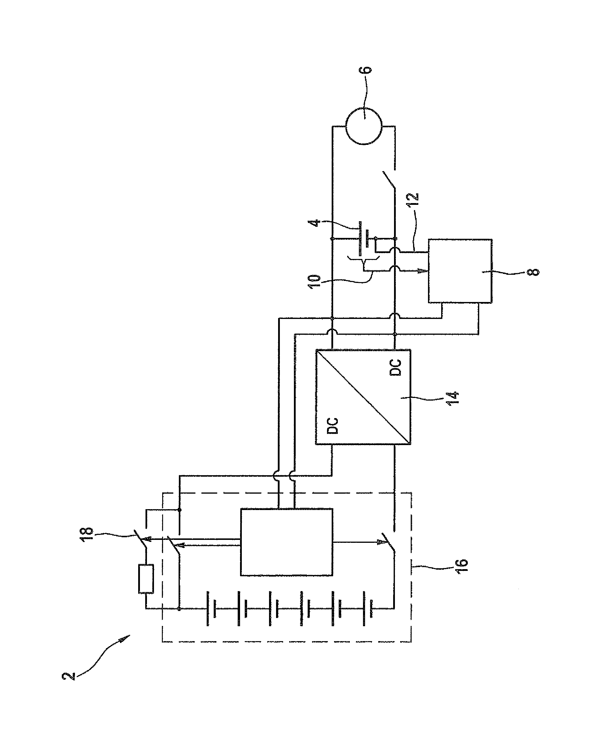 Circuit for operating an auxiliary unit for starting internal combustion engines