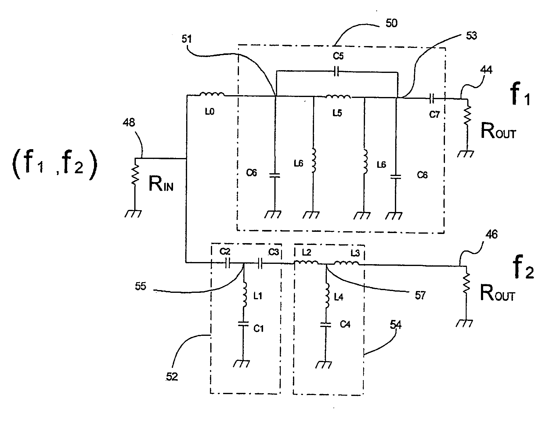 Multiplexers employing bandpass-filter architectures