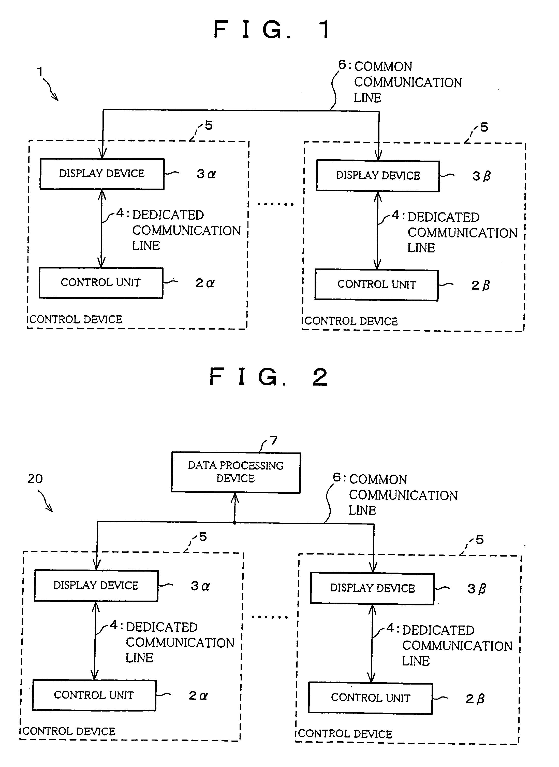 Control system, display device, control-use host computer, and data transmission method