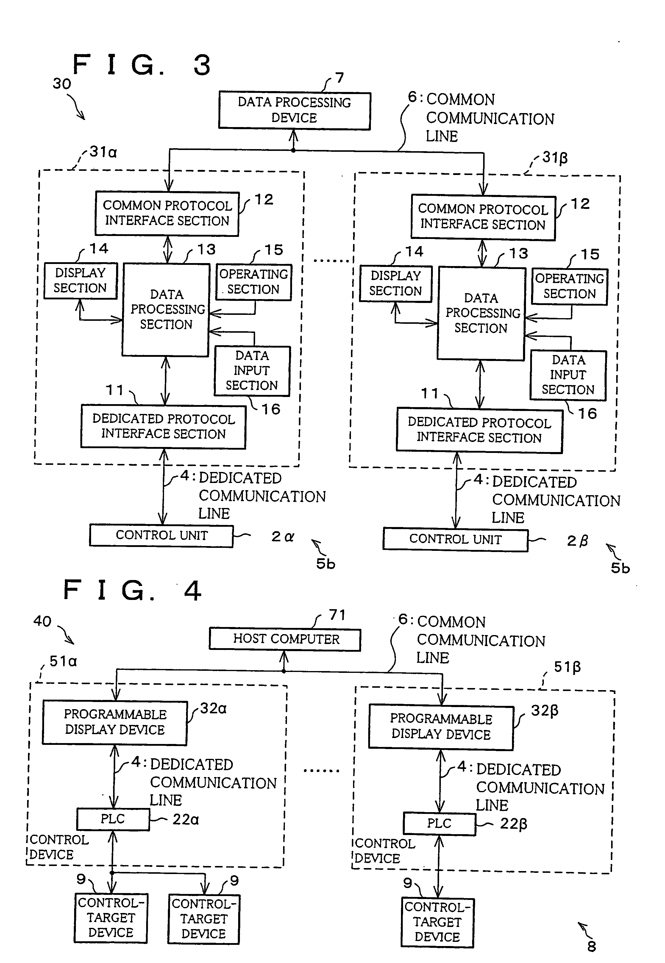 Control system, display device, control-use host computer, and data transmission method