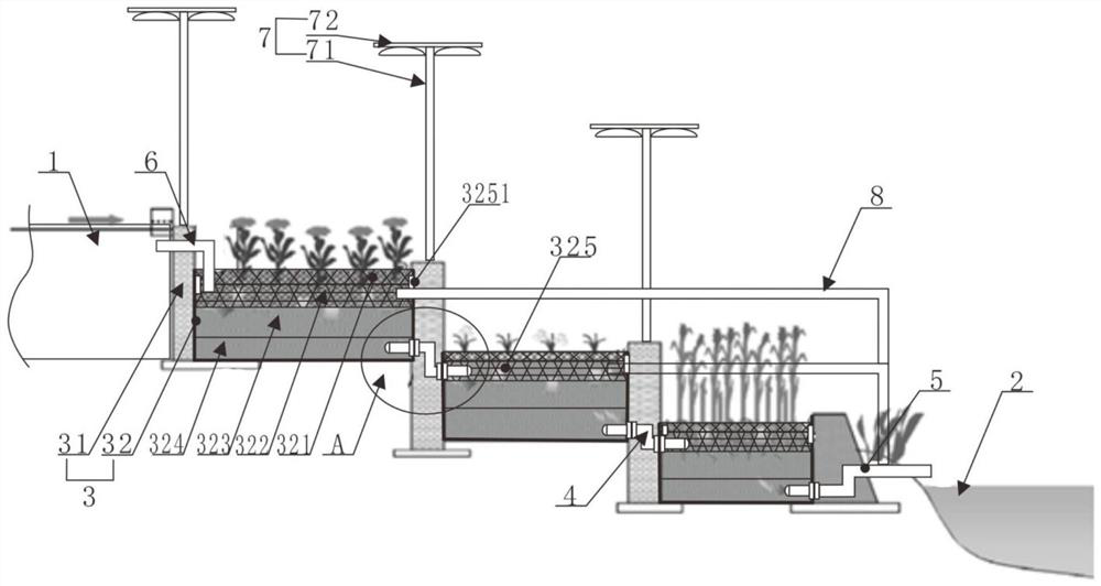 Water ecological restoration system for coal mining subsidence area