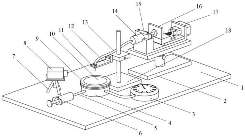 Droplet impact experiment device for quantitatively controlling deformation and tension of flexible substrate through ventilation