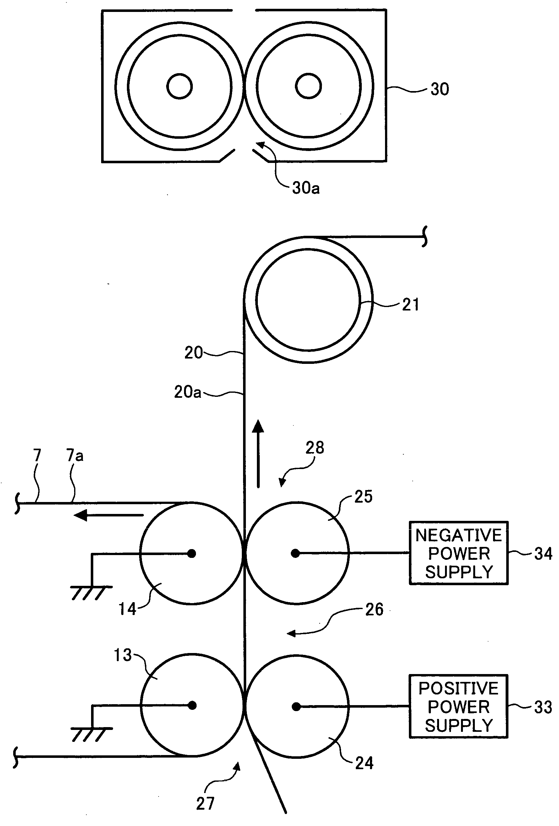 Image forming apparatus for recording on two sides in a single pass